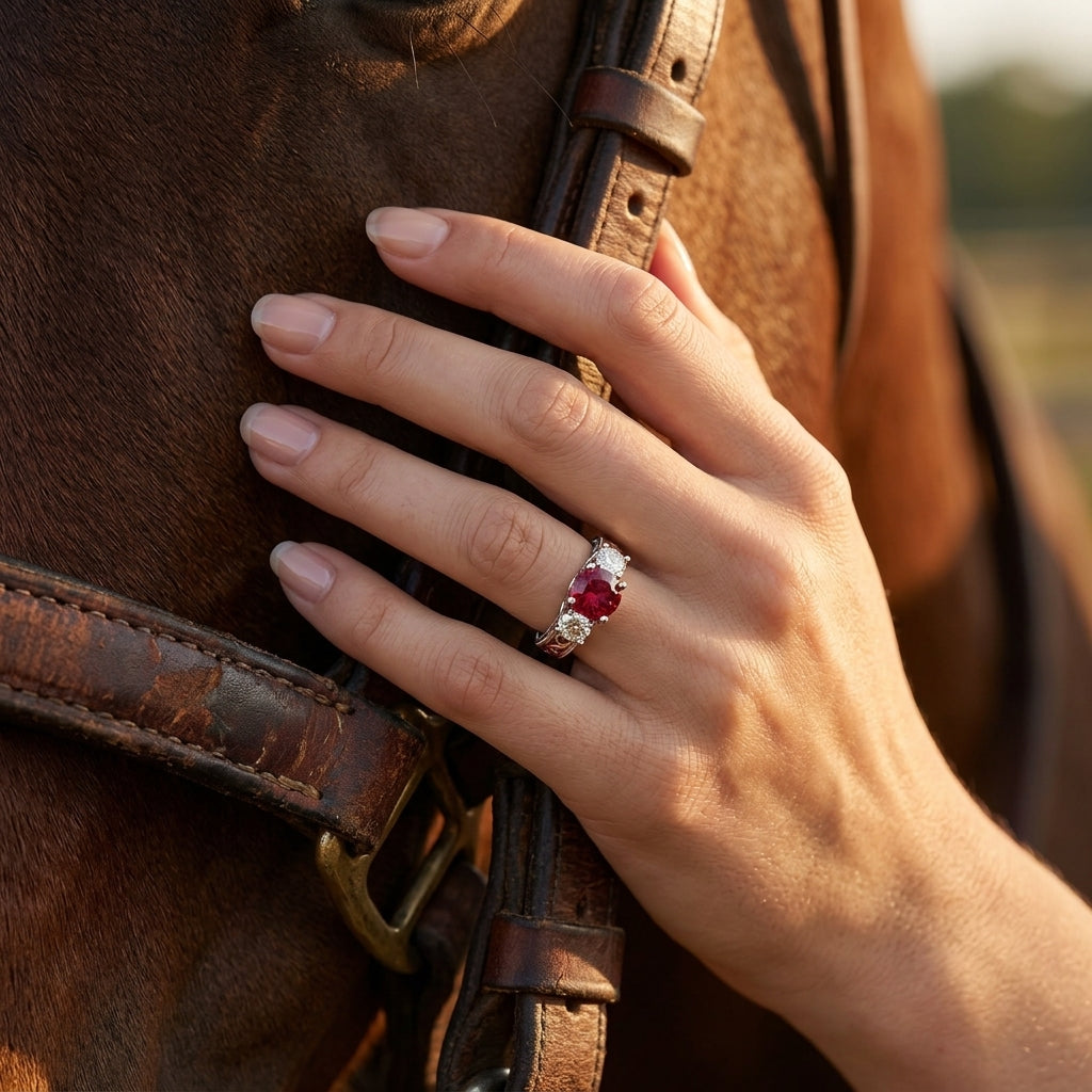 Century Romance Ring - Ruby