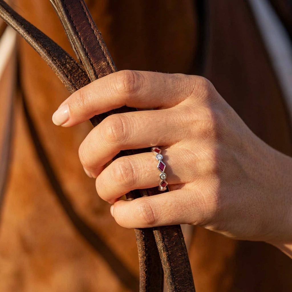 Silent Geometry Ring - Red
