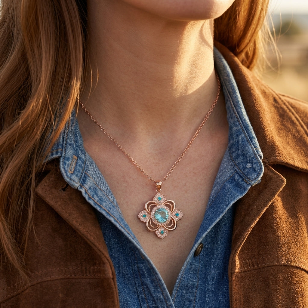 Prairie Insignia Necklace - Aquamarine