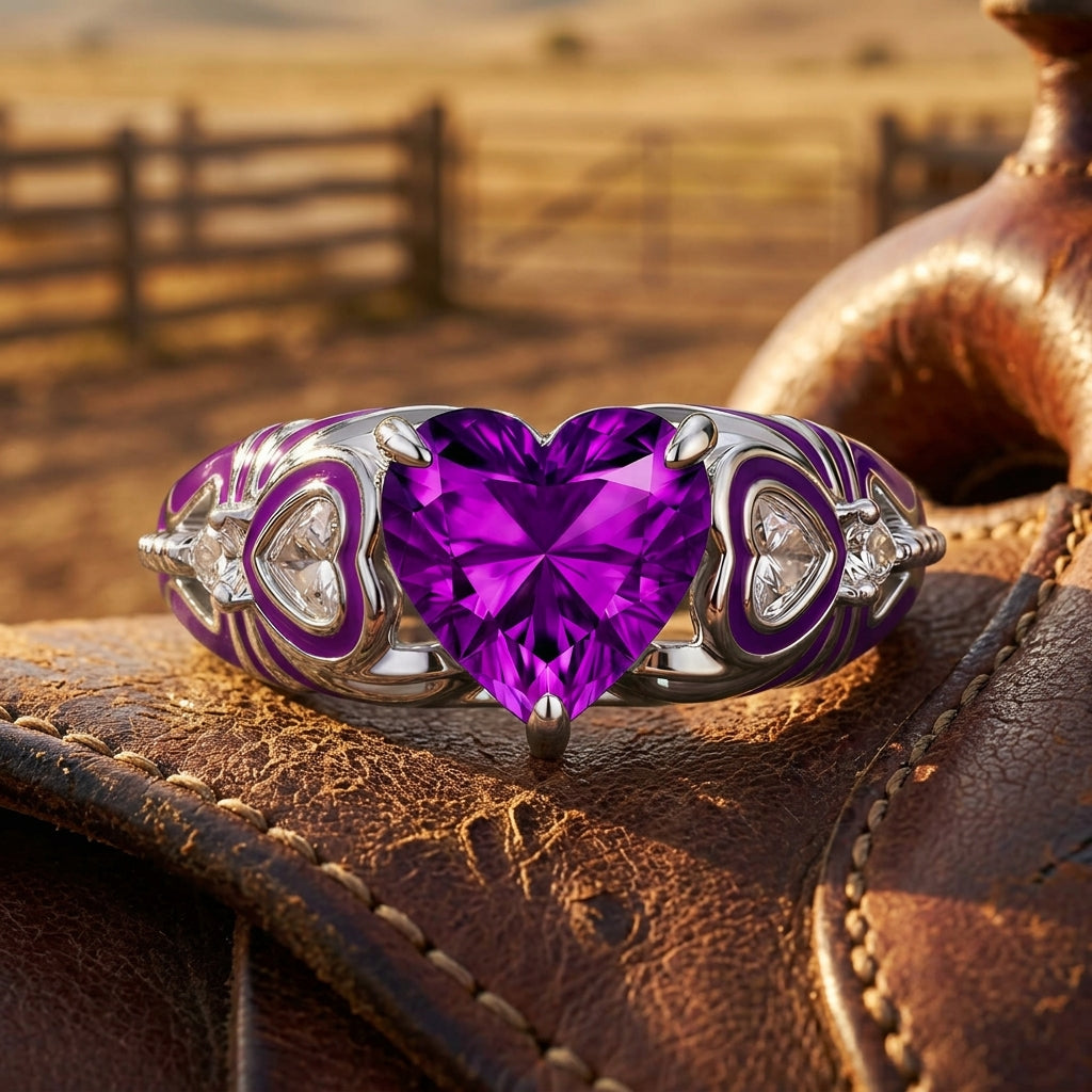 Loyal Heart Ring - Amethyst