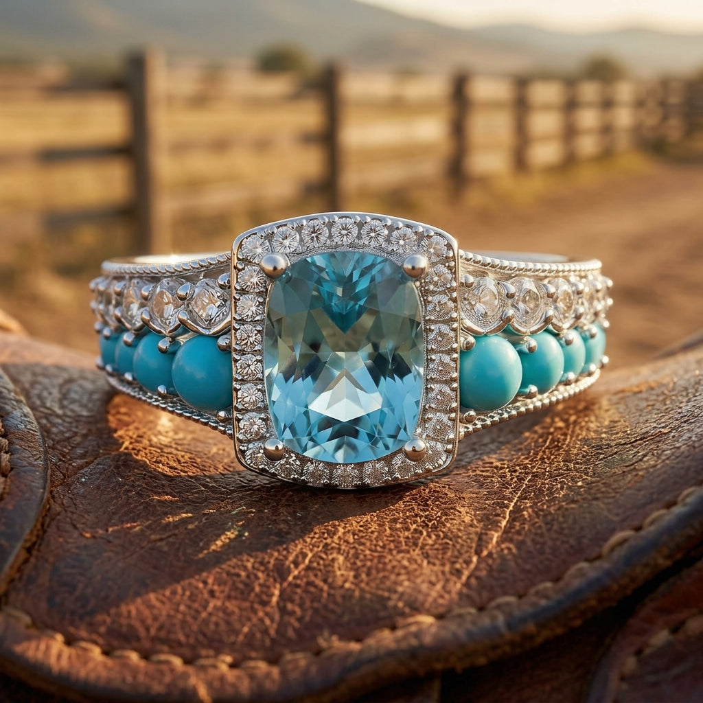 Aurora Guardian Ring - Aquamarine