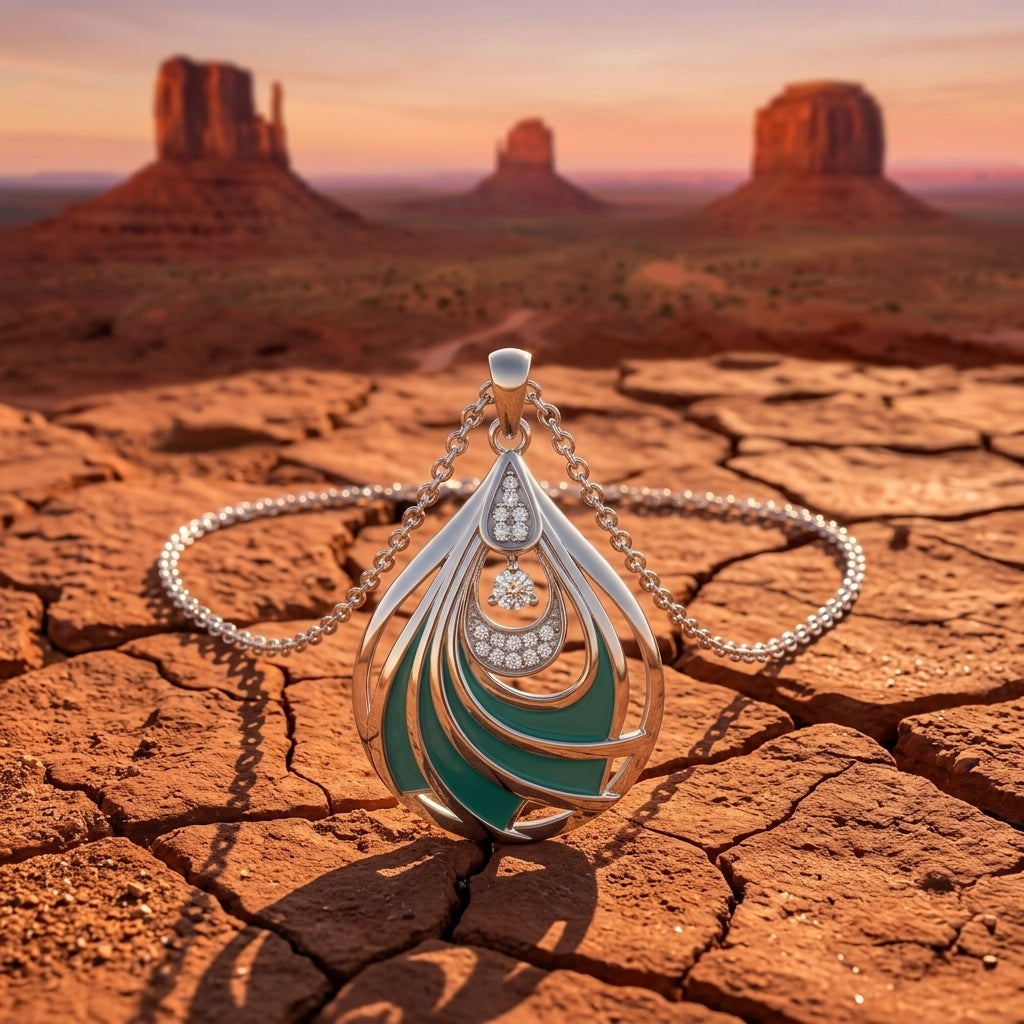 Zephyr Teardrop Necklace - Moissanite
