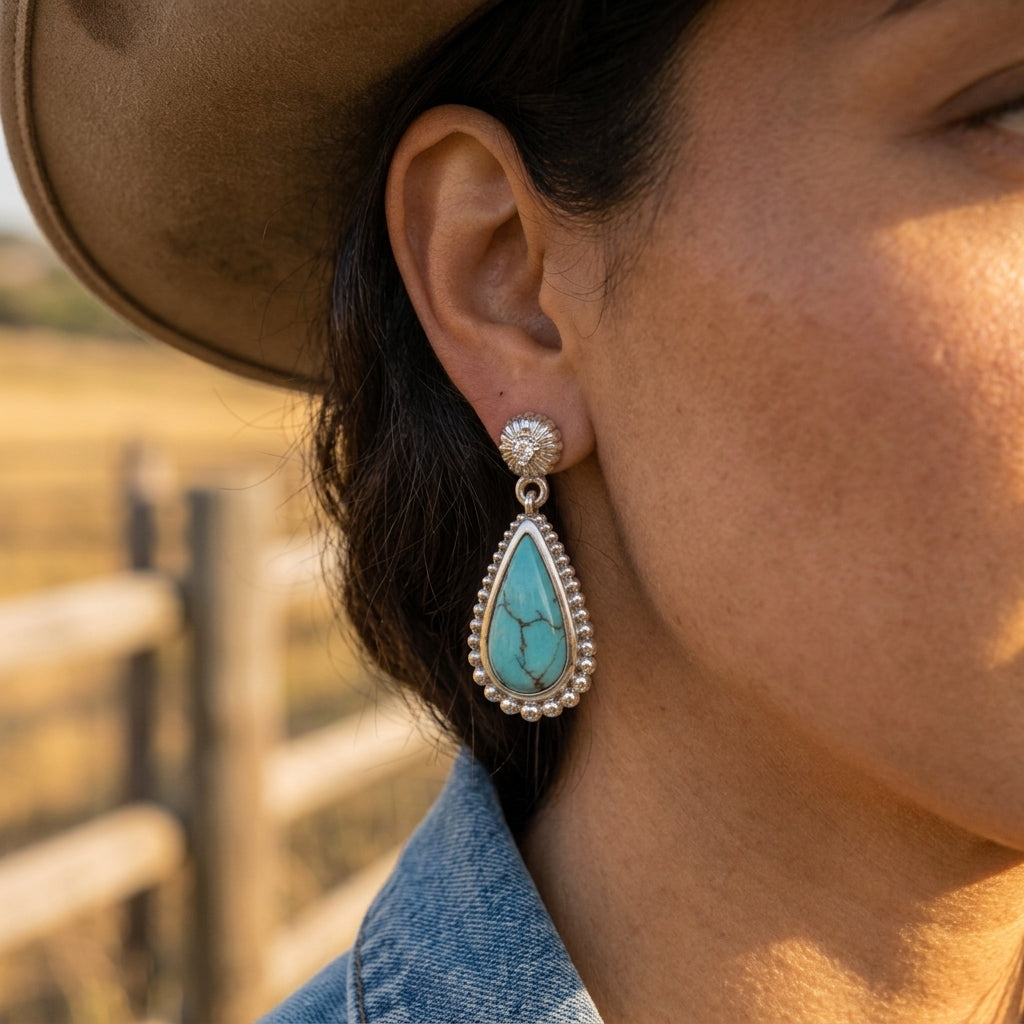 Desert Teardrop Earrings - Turquoise