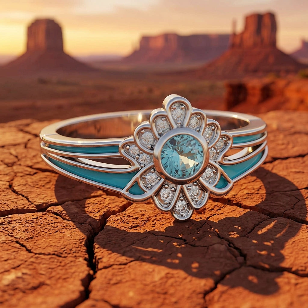 Desert Bloom Ring - Aquamarine