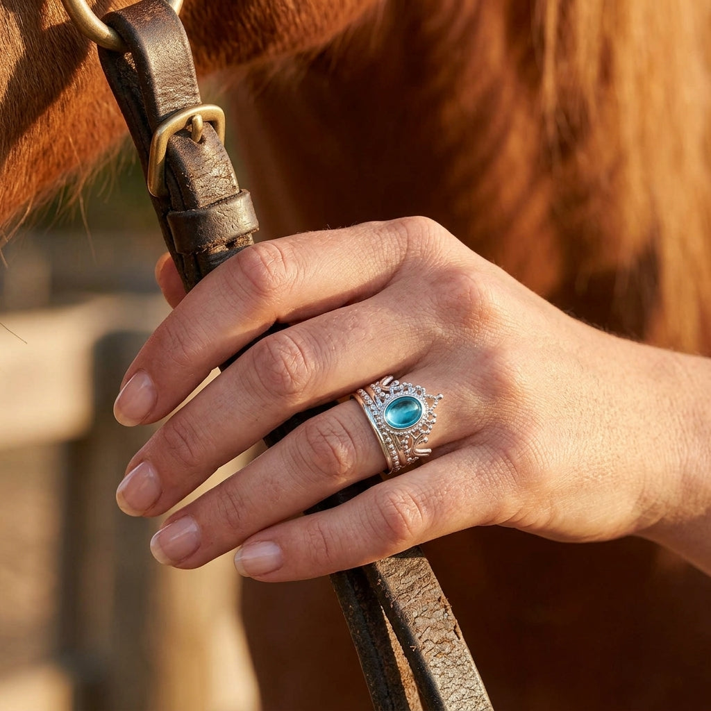 Dustland Crown Ring - Aquamarine