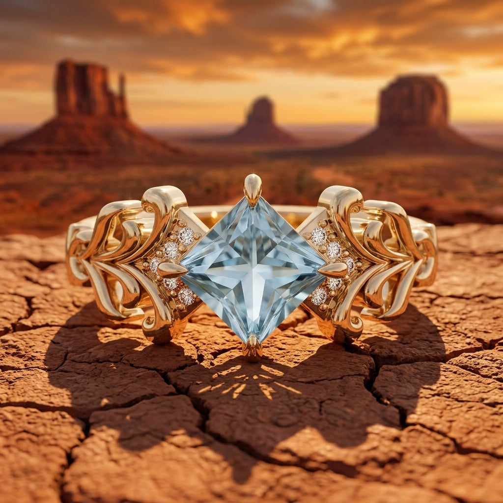 Sunspire Glow Ring - Aquamarine