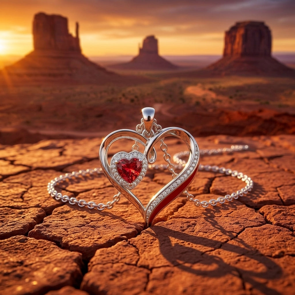 Passion Heart Necklace - Ruby