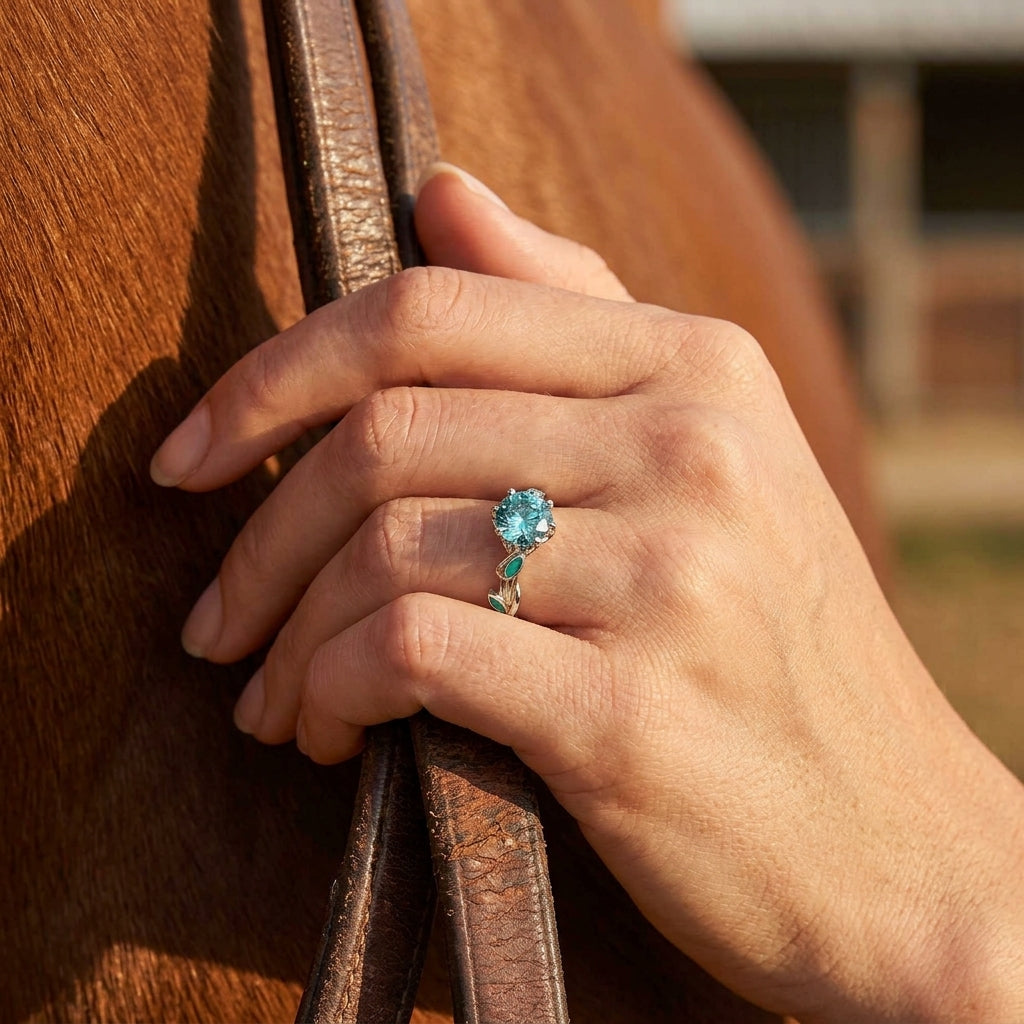 Promise Rose Ring - Aquamarine