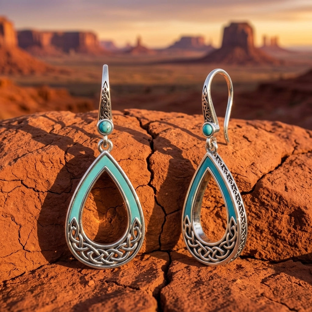 Canyon Teardrop Earrings - Turquoise