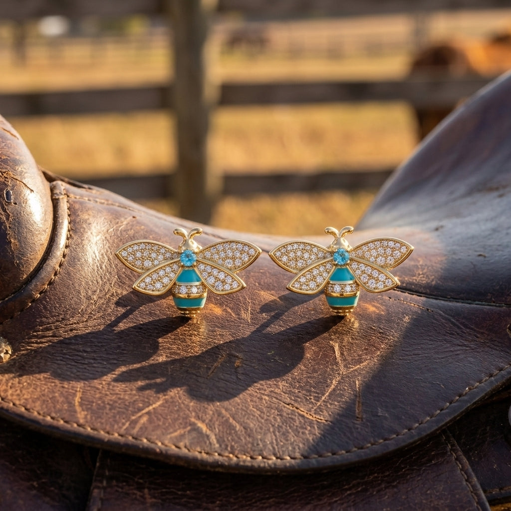 Hive Echo Earrings - Aquamarine