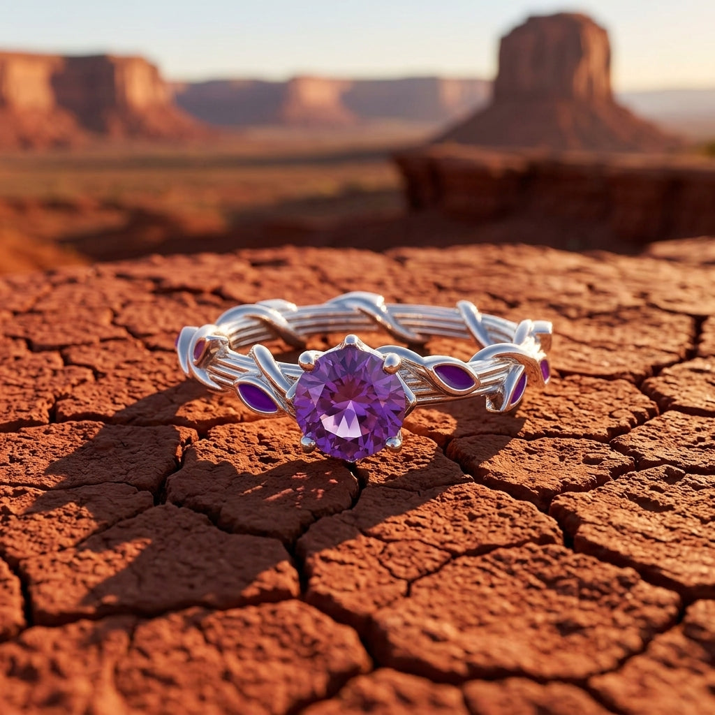 Promise Rose Ring - Amethyst