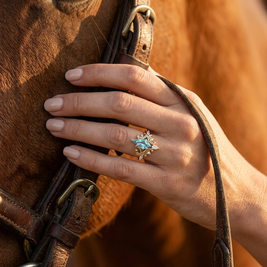 Ocean Crown Ring - Aquamarine