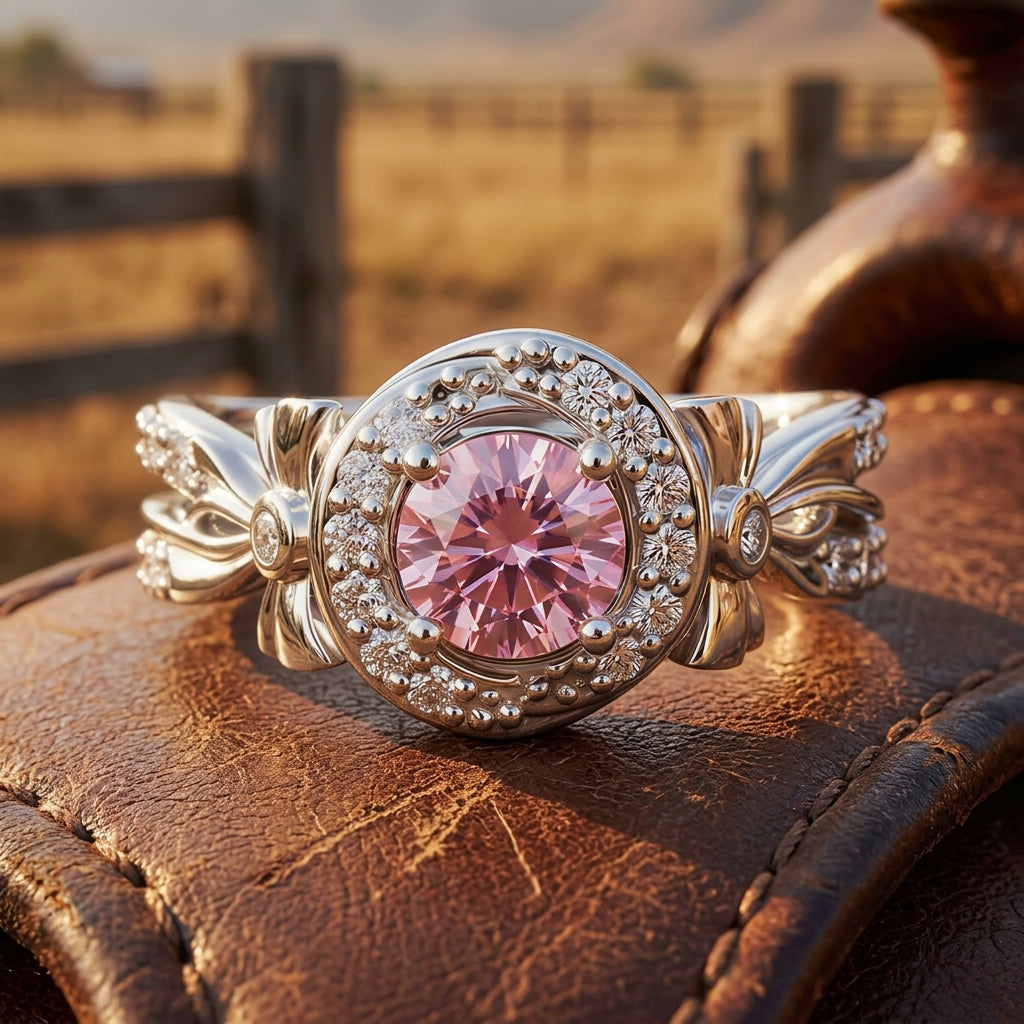 Graceful Bow Entwined Ring - Rose Quartz