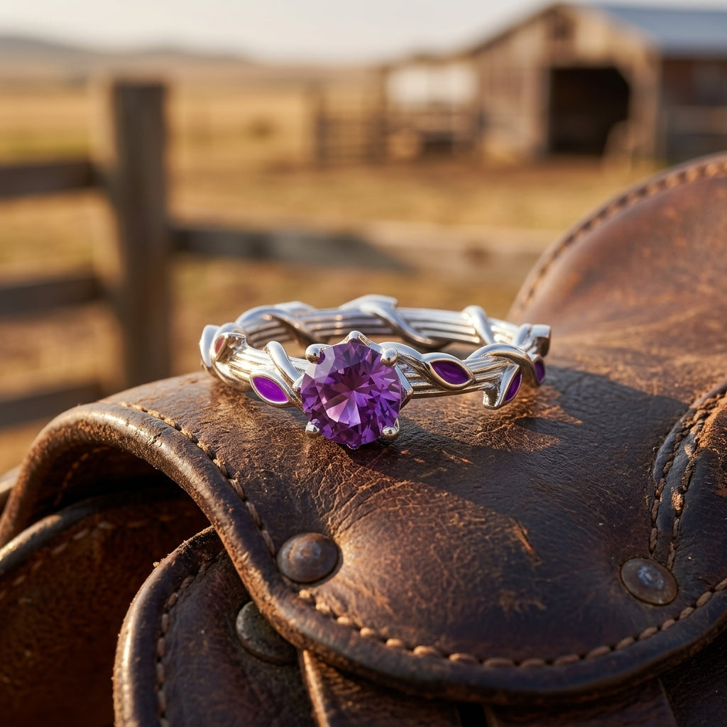 Promise Rose Ring - Amethyst