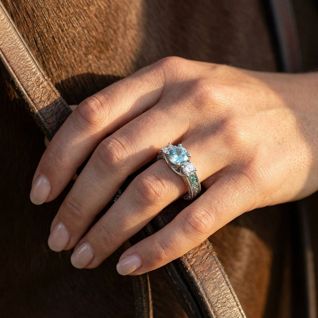 Century Romance Ring - Aquamarine