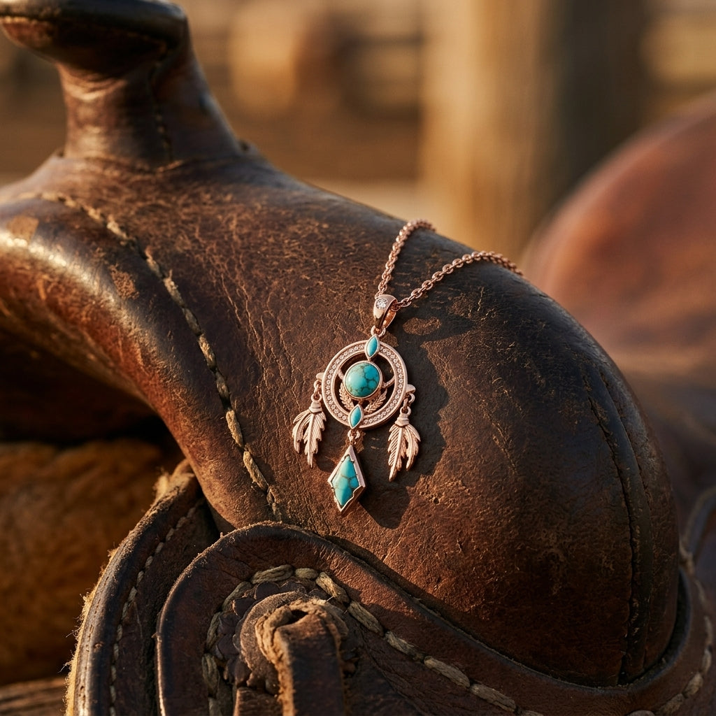 Mystic Dreamcatcher Necklace - Turquoise