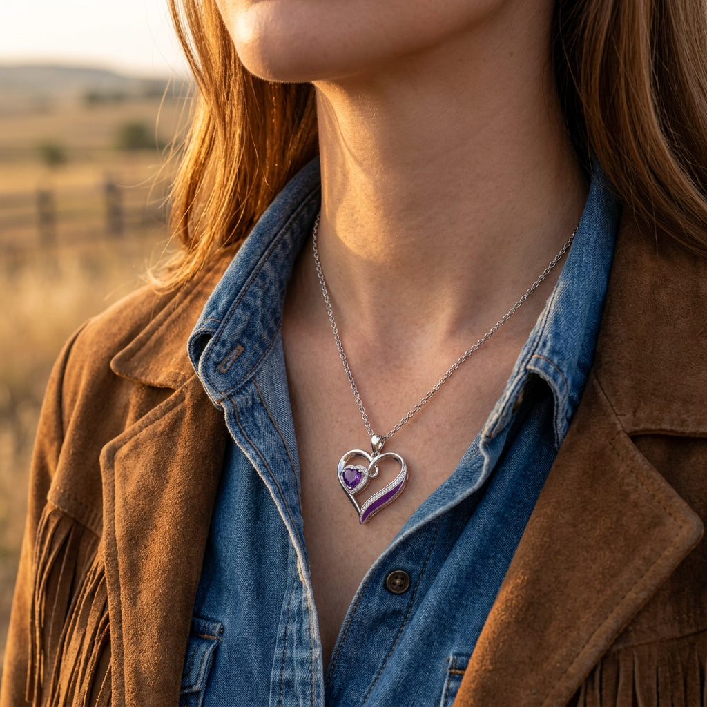 Passion Heart Necklace - Amethyst