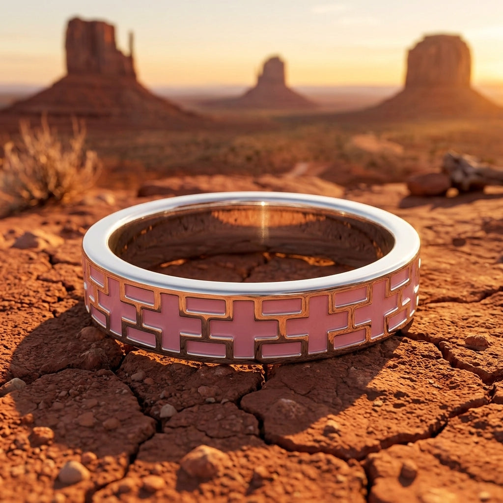 Stacked Edge Ring - Pink