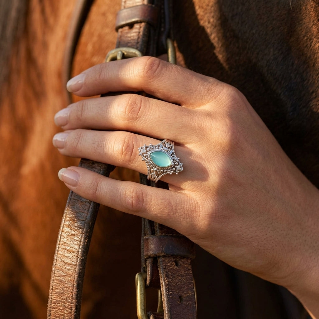 Holy Prayer Ring - Aquamarine