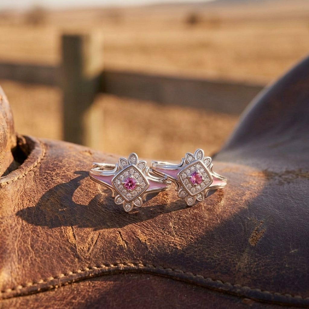 Eagle's Feather Earrings - Rose Quartz