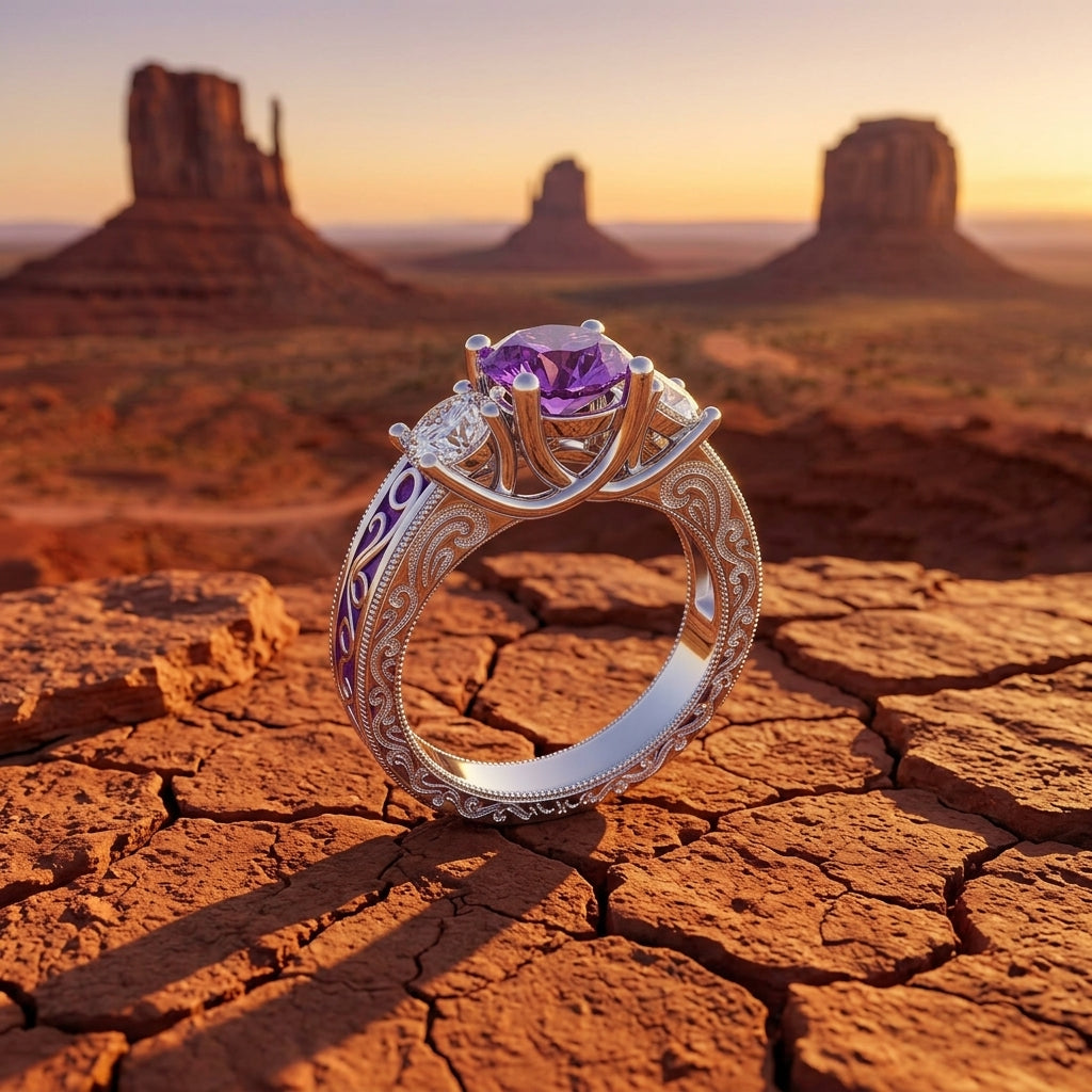 Century Romance Ring - Amethyst