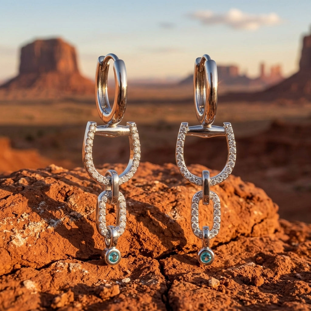Stellar Pendulum Earrings - Aquamarine