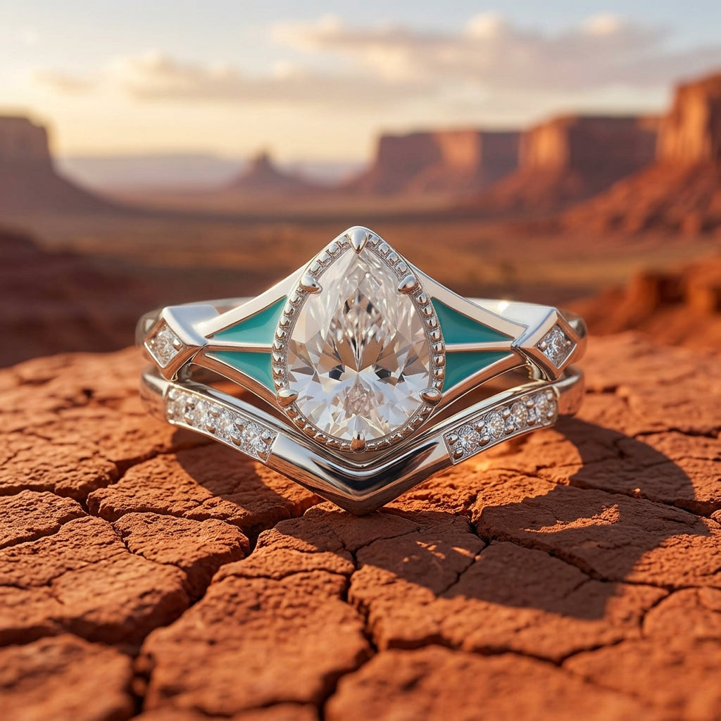 Eternal Angel's Tear Ring - Moissanite