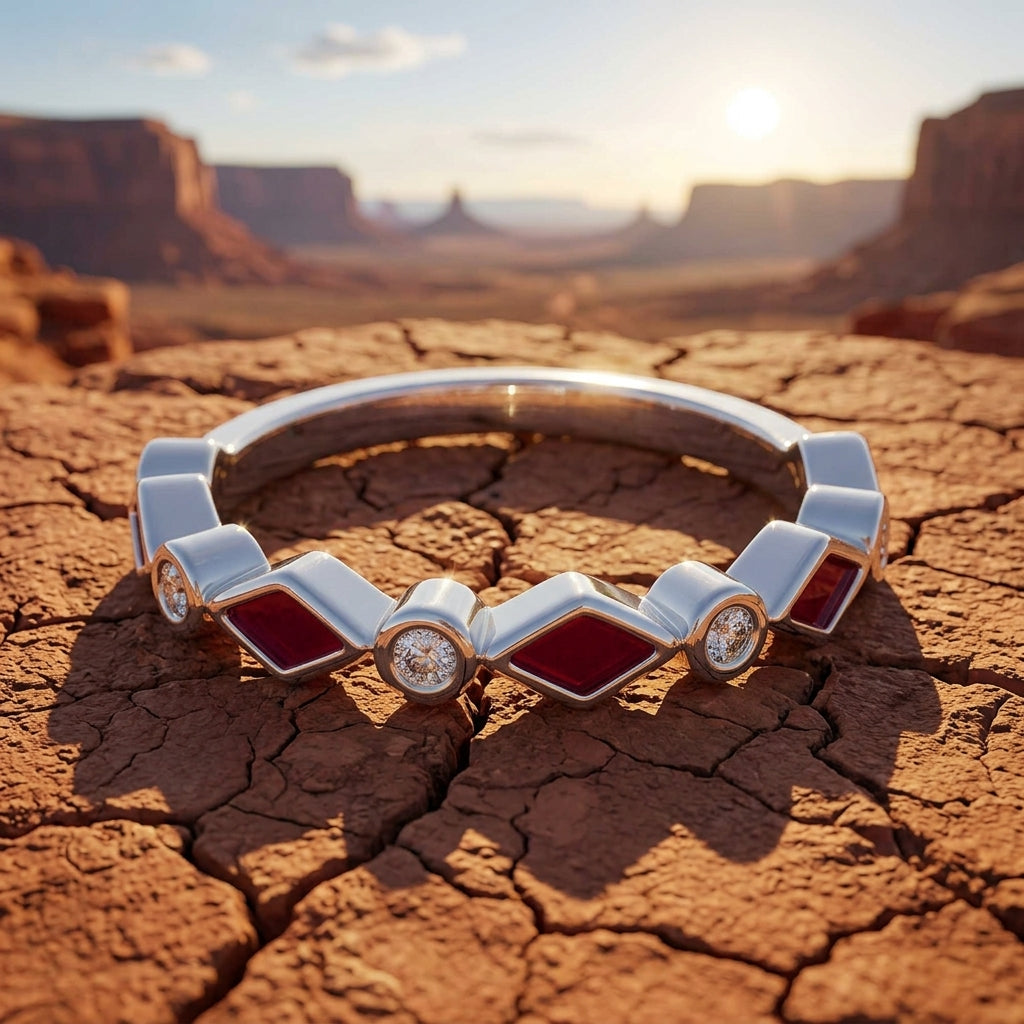 Silent Geometry Ring - Red