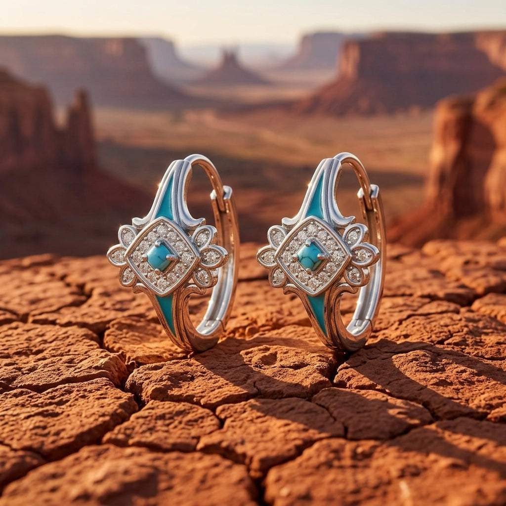 Eagle's Feather Earrings - Turquoise
