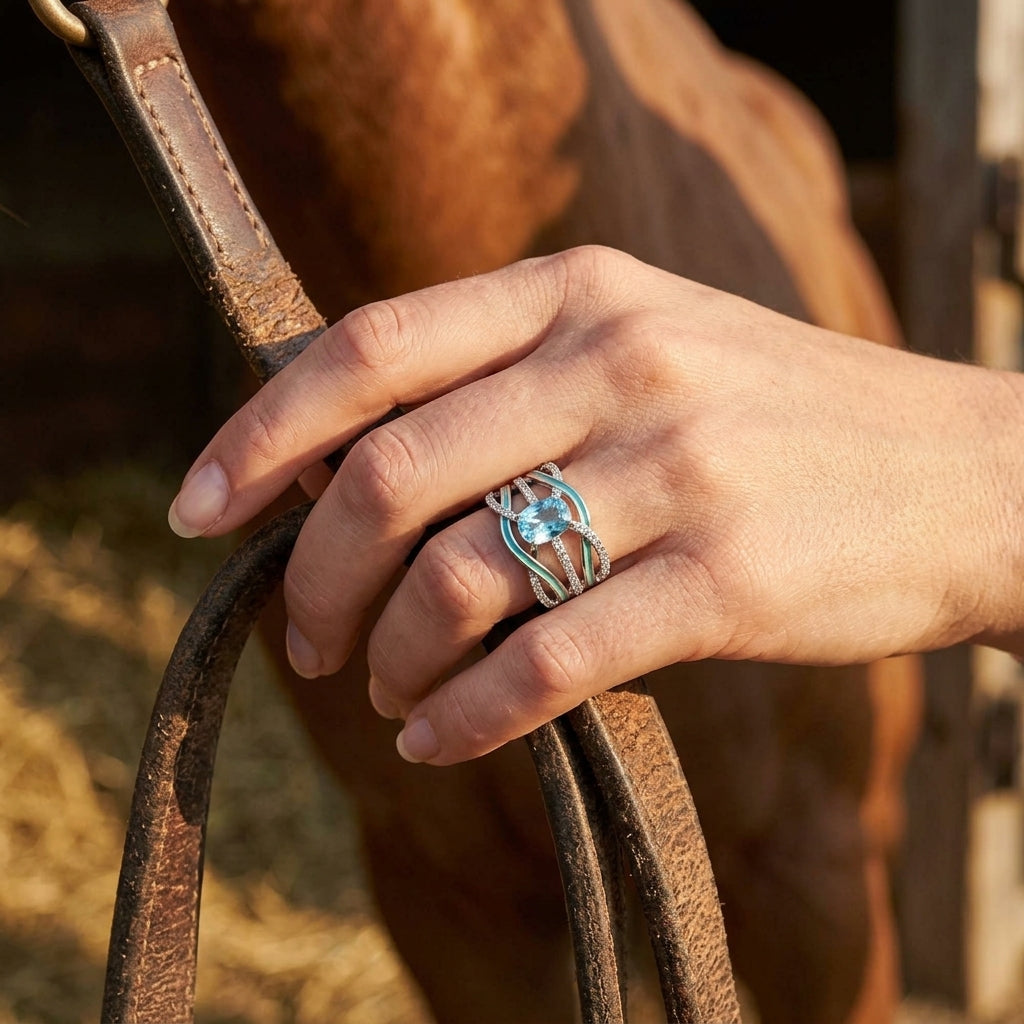 Silver Rapids Ring - Aquamarine