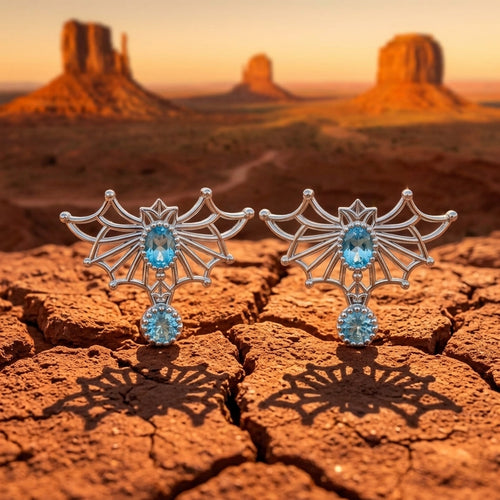 Aether Weave Earrings - Aquamarine