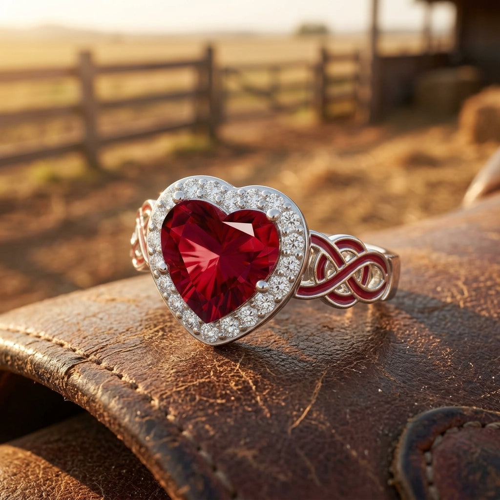 Ocean Heart Ring - Ruby