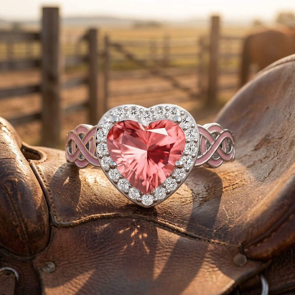 Ocean Heart Ring - Rose Quartz