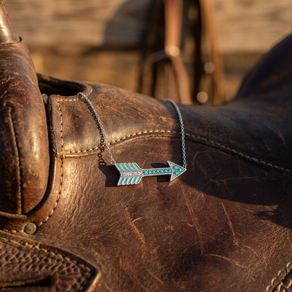 Frontier Arrow Necklace - Aquamarine