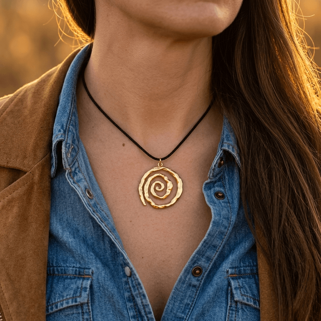 Western Leather Heart Pendant Necklace