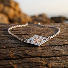 Minimalist Silver Geometric Rhombus Pendant Necklace