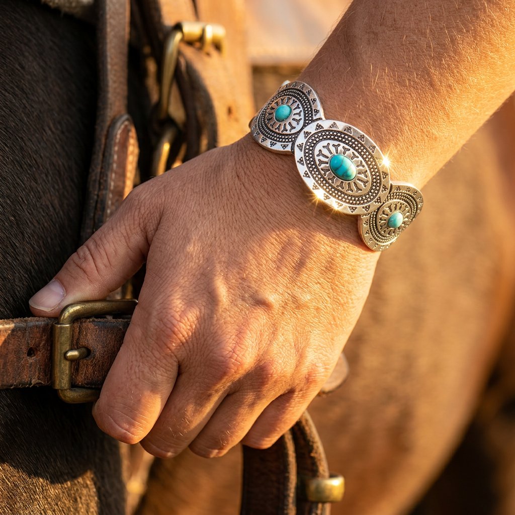 Boho Silver Turquoise Filigree Bracelet