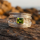 Vintage Copper Peridot Filigree Ring