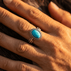 Turquoise Oval Boho Ring
