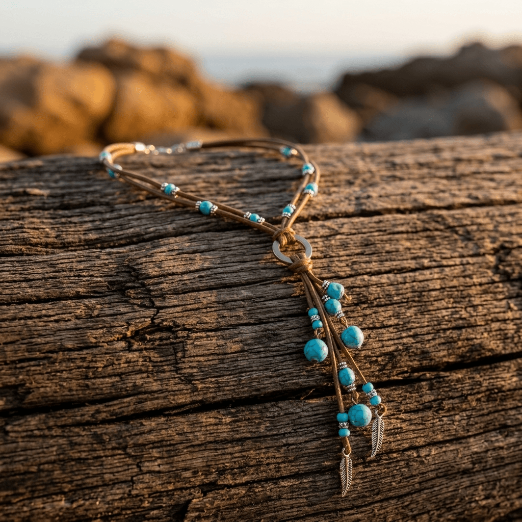 Vintage Western Turquoise Teardrop Bohemian Jewelry Set