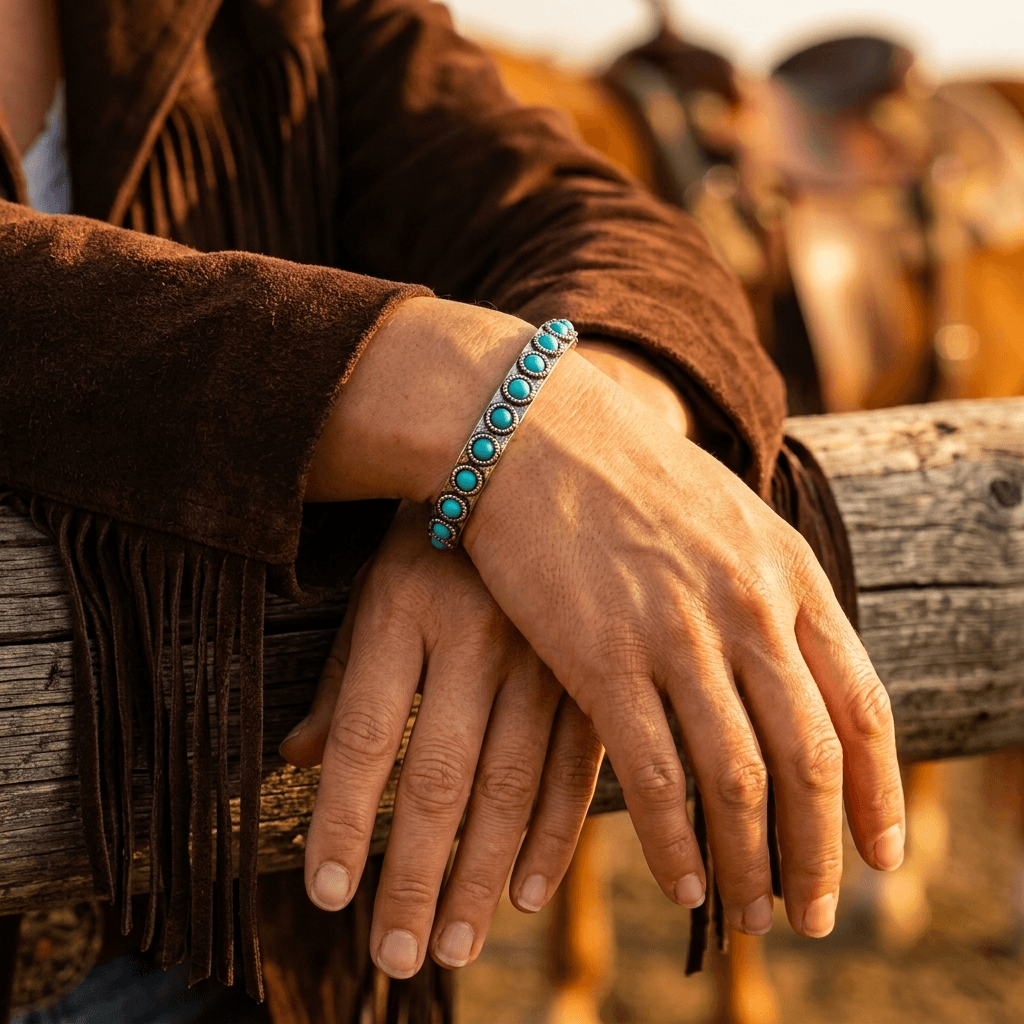 Western Style Gold Open Bangle Bracelet