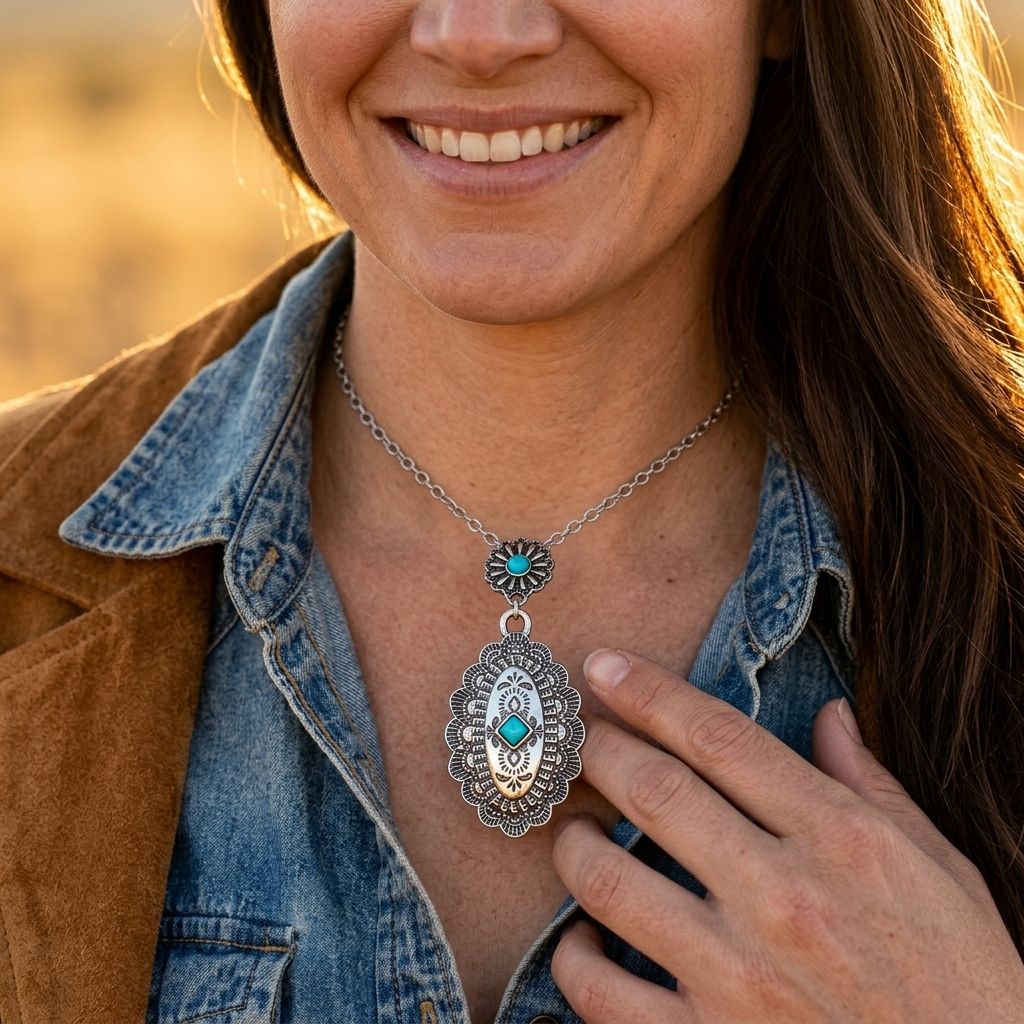Boho Gold Floral Oval Jewelry Set