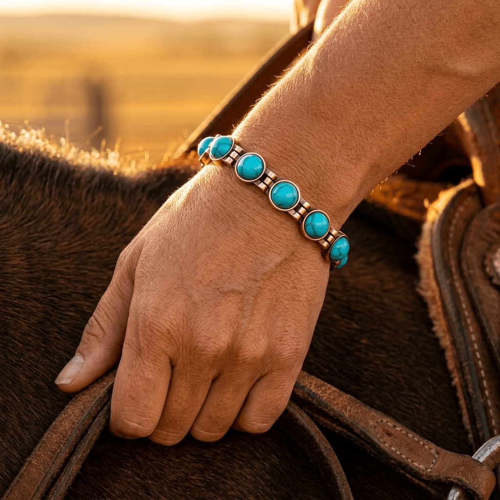Copper Turquoise Magnetic Stone Bracelet