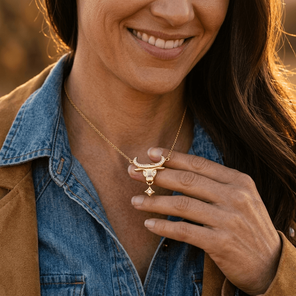 Diamond Bull Gold Pendant Necklace