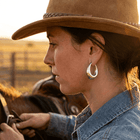 Western Gold Water Drop Hoop Earrings
