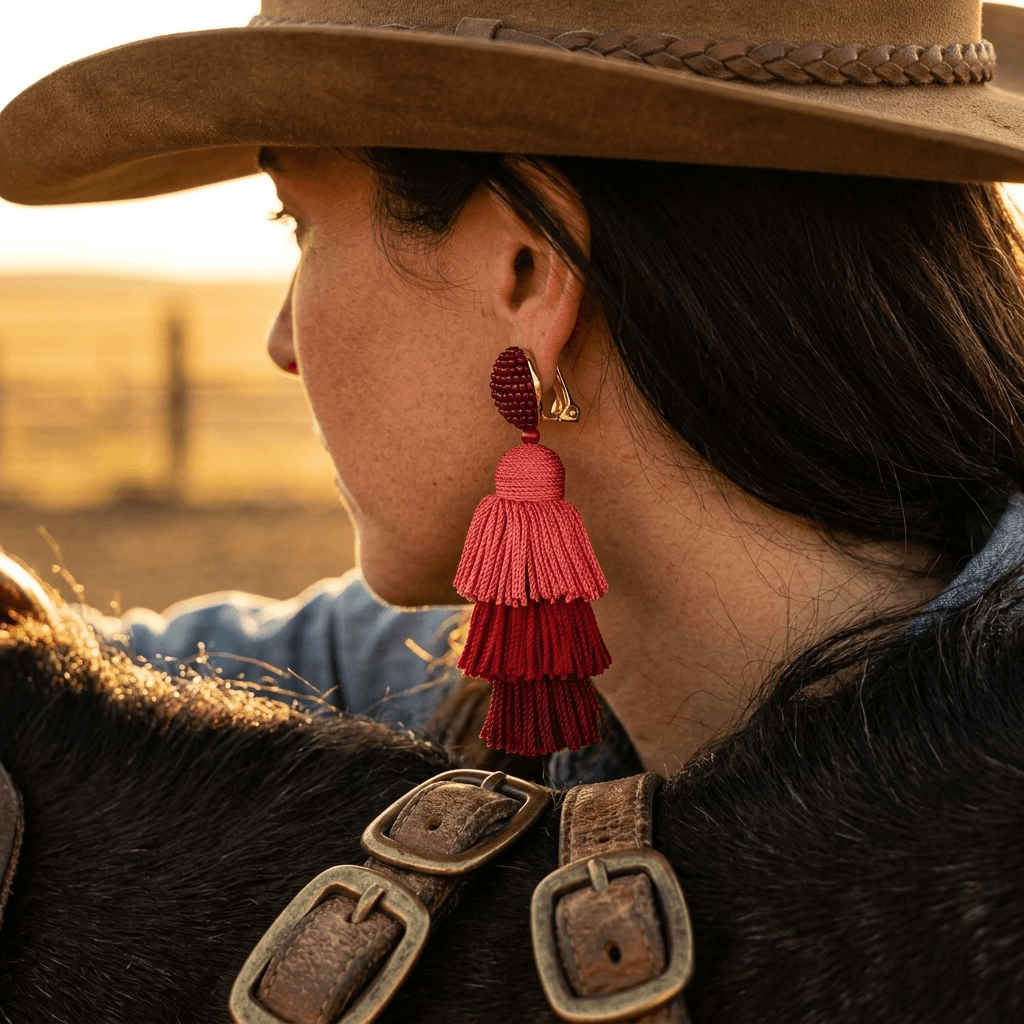 Bohemian Beaded Tassel Drop Earrings