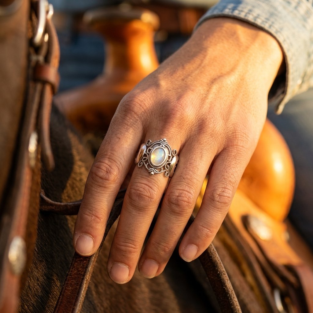 Vintage Gold Filigree Moonstone Ring