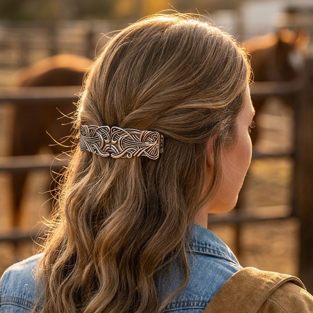 Vintage Gold Embossed Floral Baroque Hair Clip