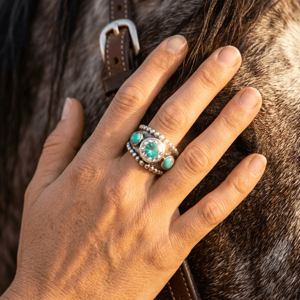 Classic Turquoise Stone Silver Ring