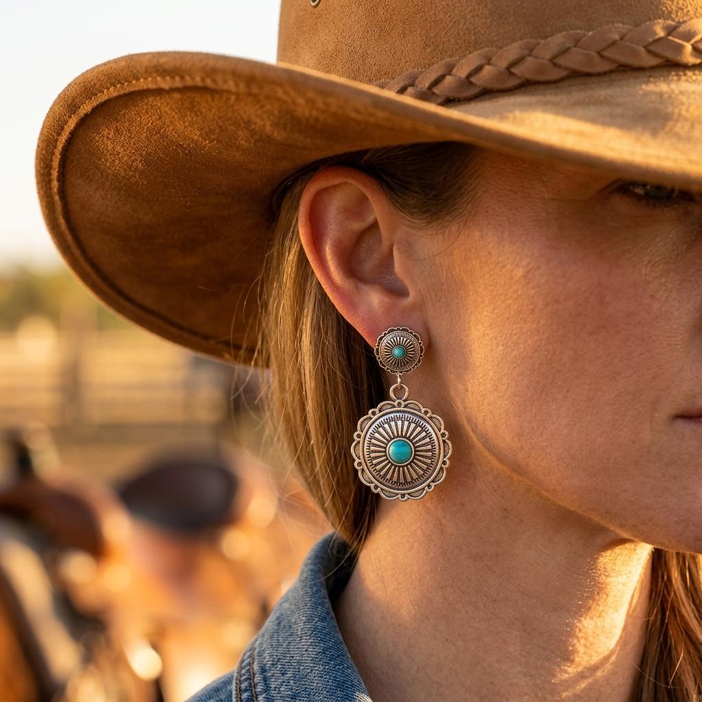 Bohemian Vintage Turquoise Geometric Earrings